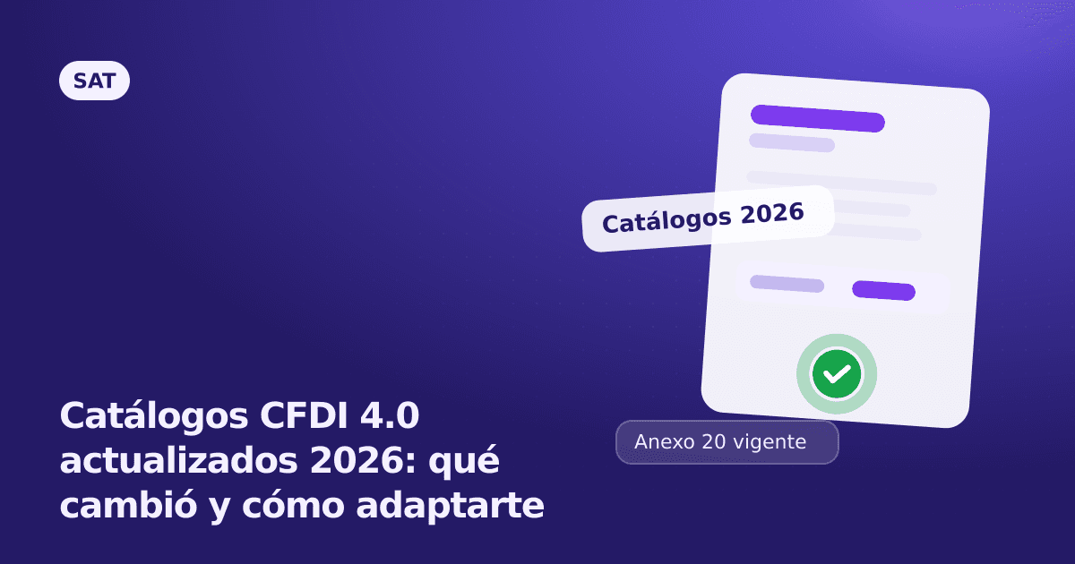 Catálogos CFDI 4.0 actualizados 2026: qué cambió y cómo adaptarte