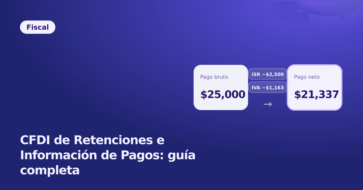 CFDI de Retenciones e Información de Pagos: guía completa