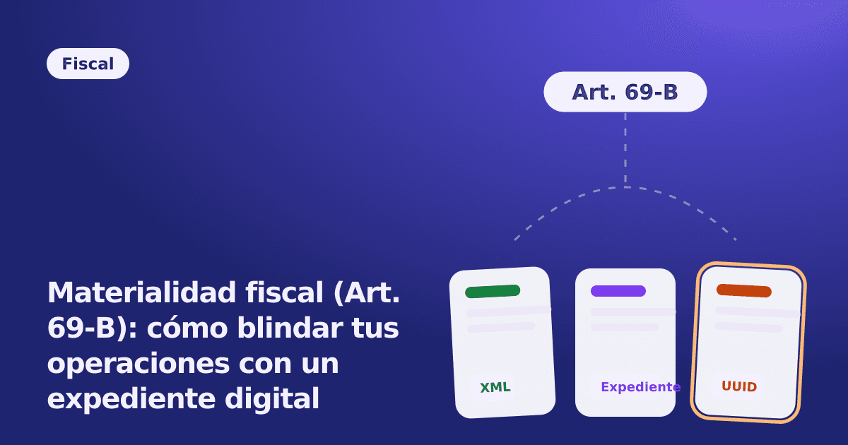 Materialidad fiscal (Art. 69-B): cómo blindar tus operaciones con un expediente digital